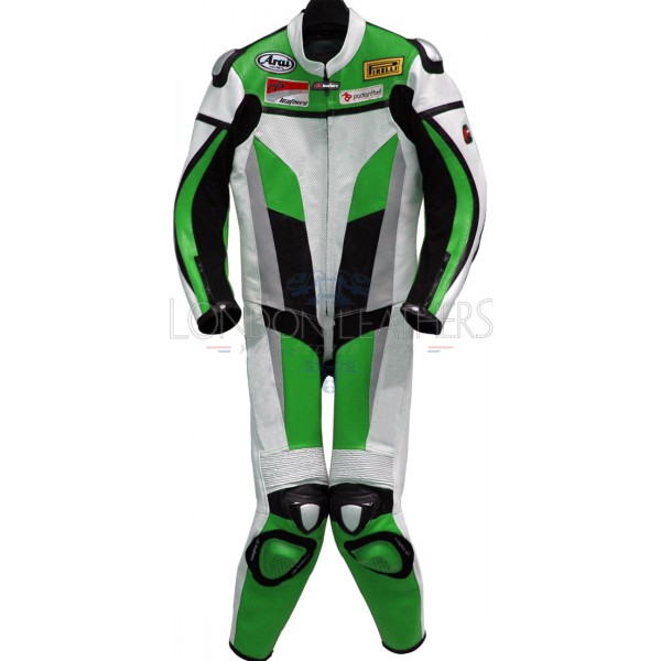 RTX Green Spartan Sports Biker One Piece Leather Suit